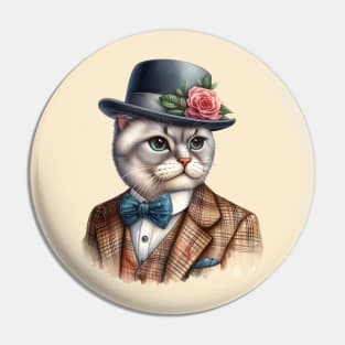 A Whiskered Dandy Pin