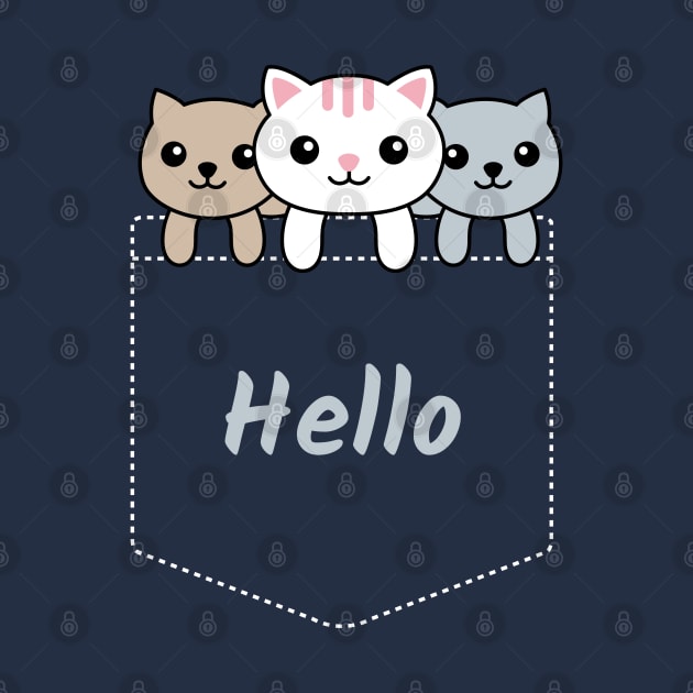 Hello Cute Kittens In Your Pocket by CLPDesignLab