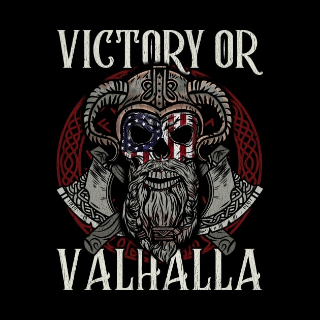 Victory or Valhalla Viking T-Shirt by biNutz