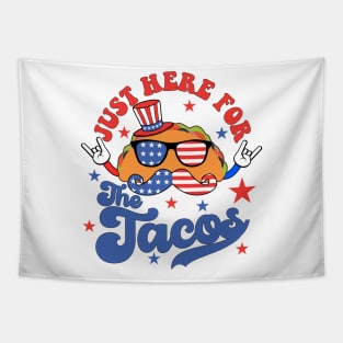 Just Here For The Tacos Sunglasses American Flag 4th Of July Tapestry