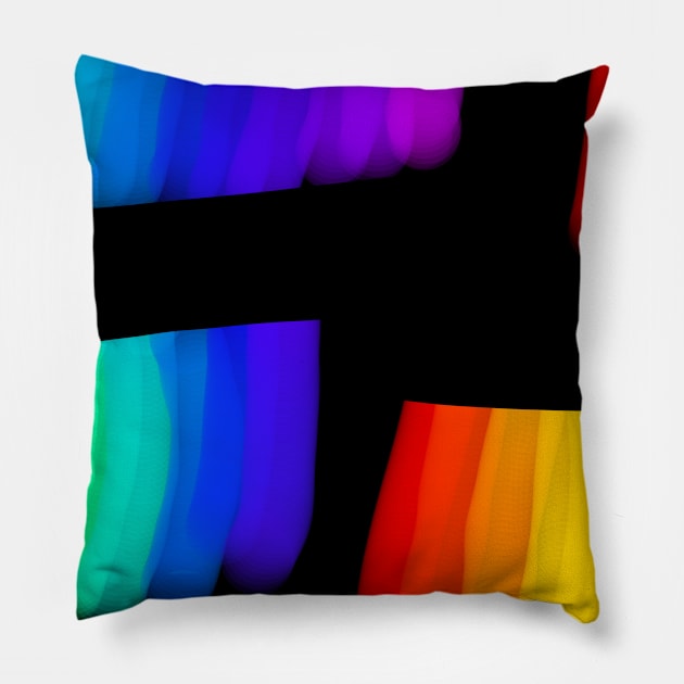 Watercolour rainbow pattern Pillow by MelanieJeyakkumar