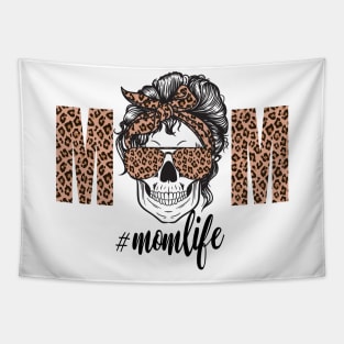 Mom Life Skull Cheetah print Retro Bandana Tapestry