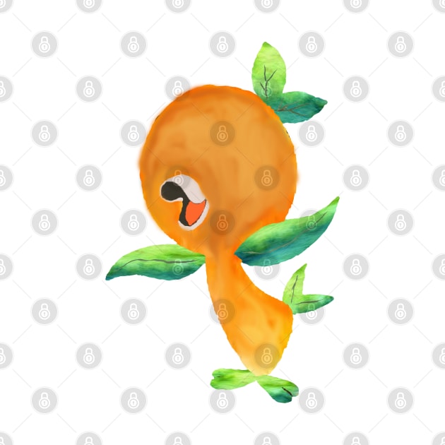 Orange Bird Watercolor by magicmirror