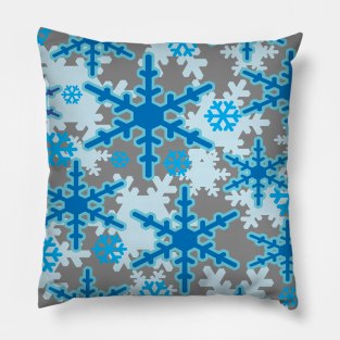 Holiday Snowflakes in Blue Pillow