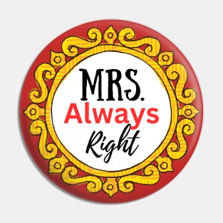 Mrs Always Right-Couple Pin