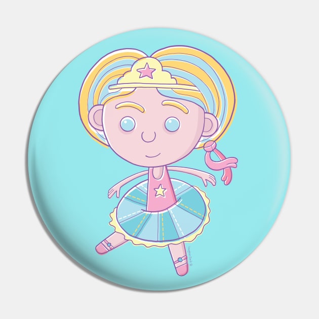 Ballerina Cartoon Pin by vaughanduck