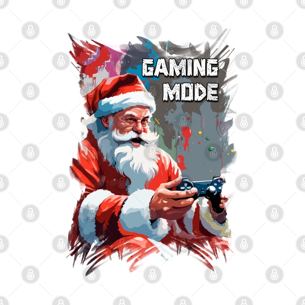 Santa Claus  Funny Gamer Playing Video Games on XMAS by Naumovski