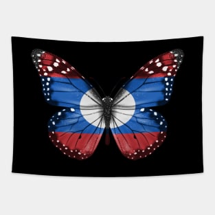 Lao Flag  Butterfly - Gift for Lao From Laos Tapestry