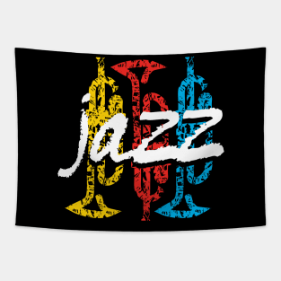 Fancy Typographic Jazz Themed Design Tapestry