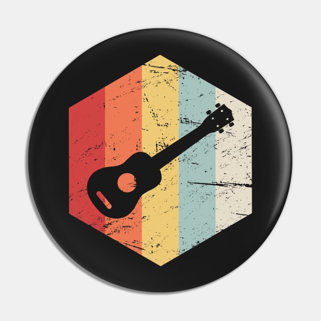 Retro Vintage Ukulele Icon Pin by MeatMan