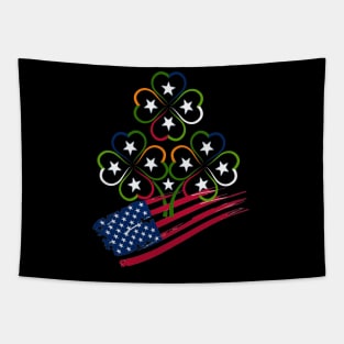 St Patricks Day Irish American Flag Tapestry