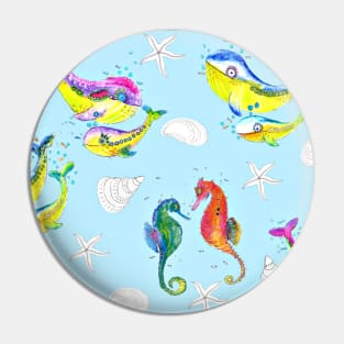 whales and seahorses Pin