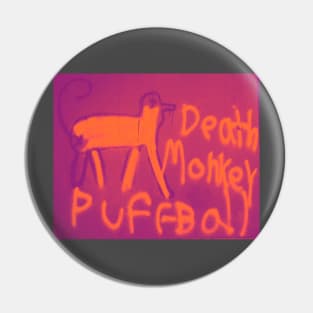 Death Monkey Puffball Magenta Pin