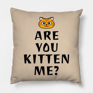 Cat funny humor slogan, cute aesthetic minimalist cat quote Pillow