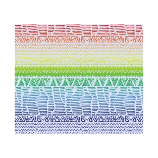 Rainbow Pride Hand Drawn Scribble Shapes Pattern T-Shirt