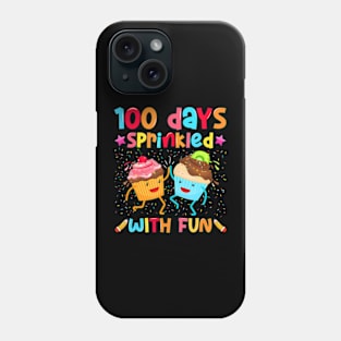 100th Day Of School 100 Days Sprinkled With  Cupcake Girl Phone Case