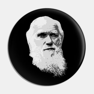 Charles Darwin Black and White Pin