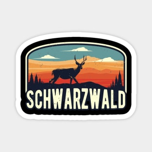 Schwarzwald Wild Hirsch Retro Schwaben Magnet