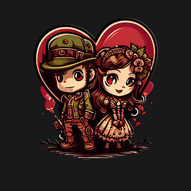 Elegantly dressed 19th century couple on Valentine's Day by MLArtifex