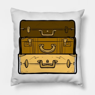 Vacation Travel Suitcase Cartoon Color Pillow