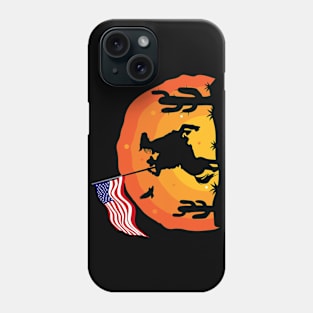 Cowboy Sunset American Flag US Army Military History Gift Phone Case