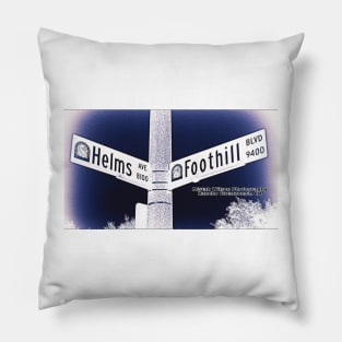 Helms Avenue & Foothill Boulevard, Rancho Cucamonga, California by Mistah Wilson Pillow