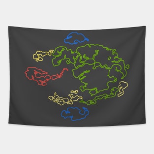 Avatar Map Outline (Neon) Tapestry