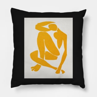 Blue nude, Yellow, Henri Matisse abstract art Pillow