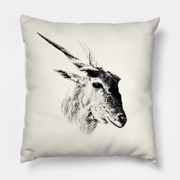 Eland antelope Pillow by Guardi