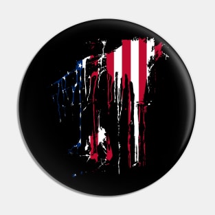 American USA Flag Paint Splash Pin