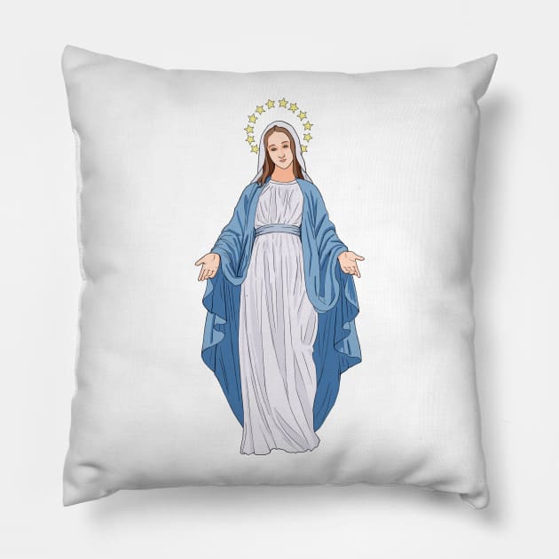 Virgin Mary Pillow by gin3art