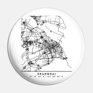 SHANGHAI CHINA BLACK CITY STREET MAP ART Pin