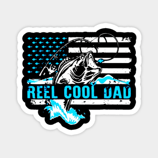 Reel Cool Dad American Flag Magnet