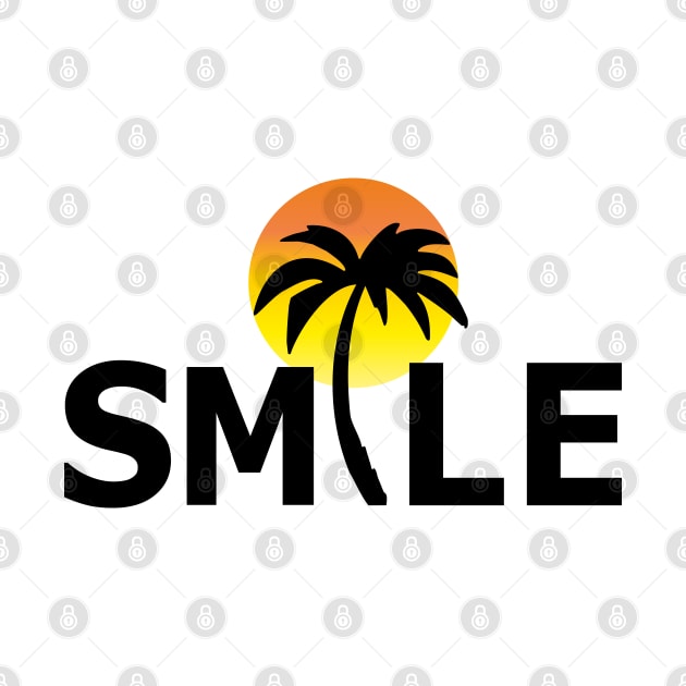 Smile - lettering smile with a palm tree by FloraLi