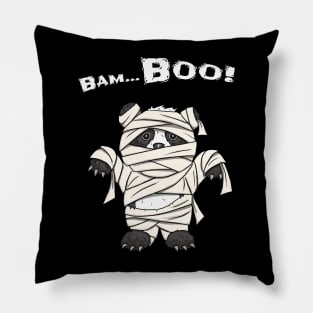 Bam-Boo Halloween Pun Spooky Cute Panda Mummy Bear Pillow