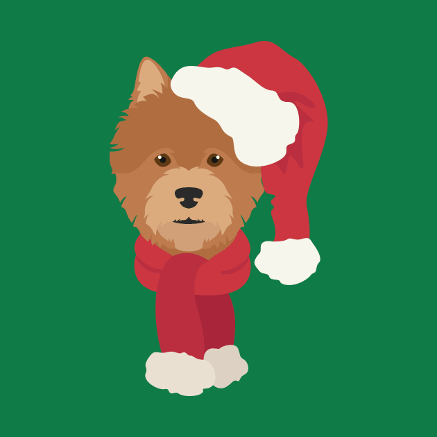 Christmas Norwich Terrier Dog Face by JunkyDotCom