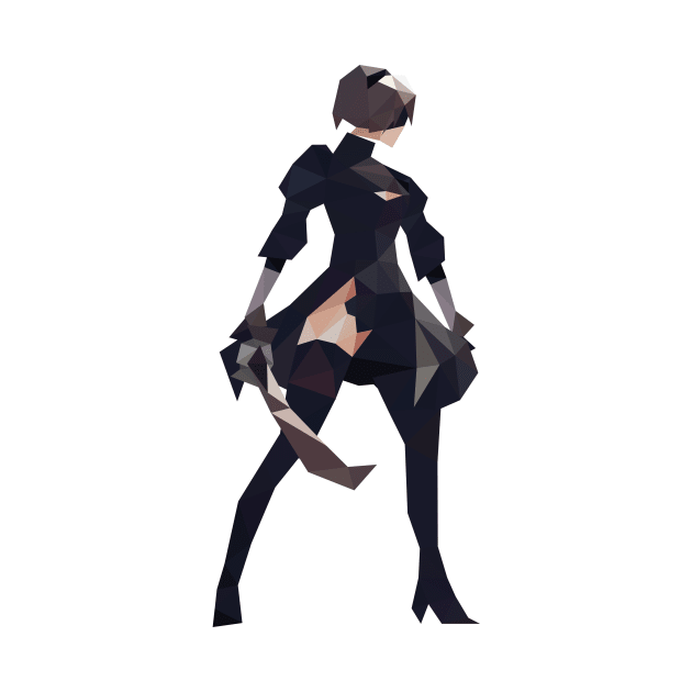 Low Poly 2d NieR: Automata by hoodwinkedfool