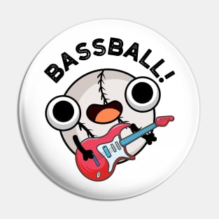 Bass-ball Funny Baseball Bass Guitarist Pun Pin