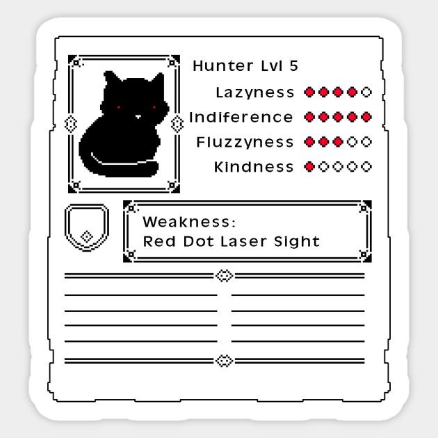 Rpg Video Game Cat Video Game Cat Sticker Teepublic