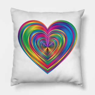 Rainbow Heart Design Pillow