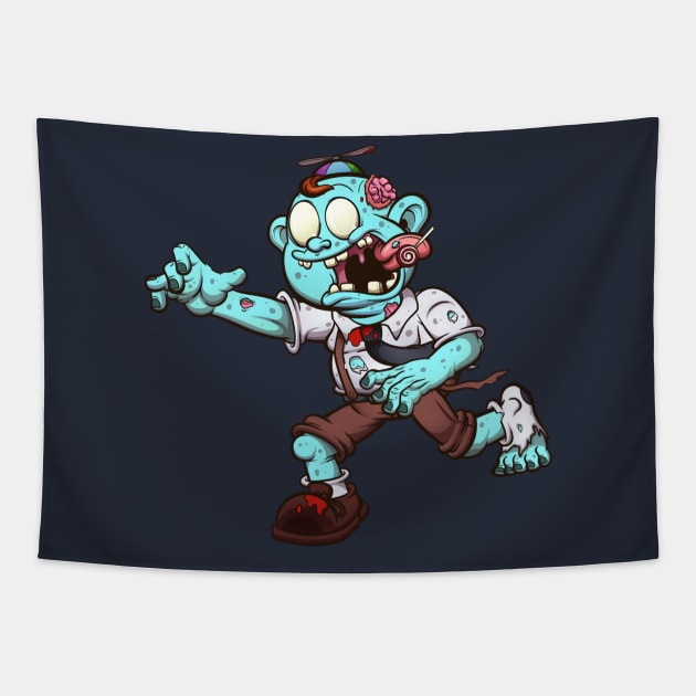 Chubby Zombie Kid Tapestry by TheMaskedTooner