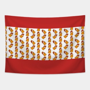 Christmas Bunnies in Santa Hats Pattern Tapestry