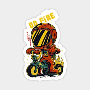 Retro Biker Art: Vintage Motorcycle Rider Design Magnet