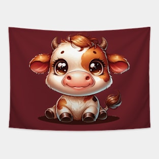 Cute baby cow Tapestry