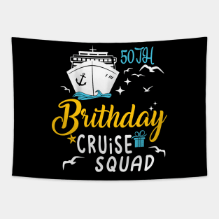 50th Birthday Cruise Squad Gifts 2024 Matching Party Family Tapestry