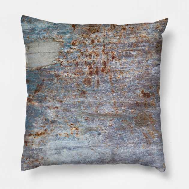 Old painted metal surface with rust all over Pillow by textural