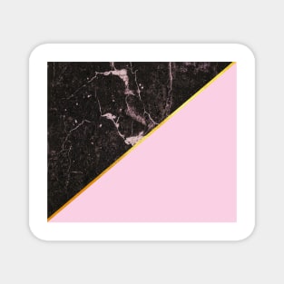 Pink and gold abstract, marble Magnet