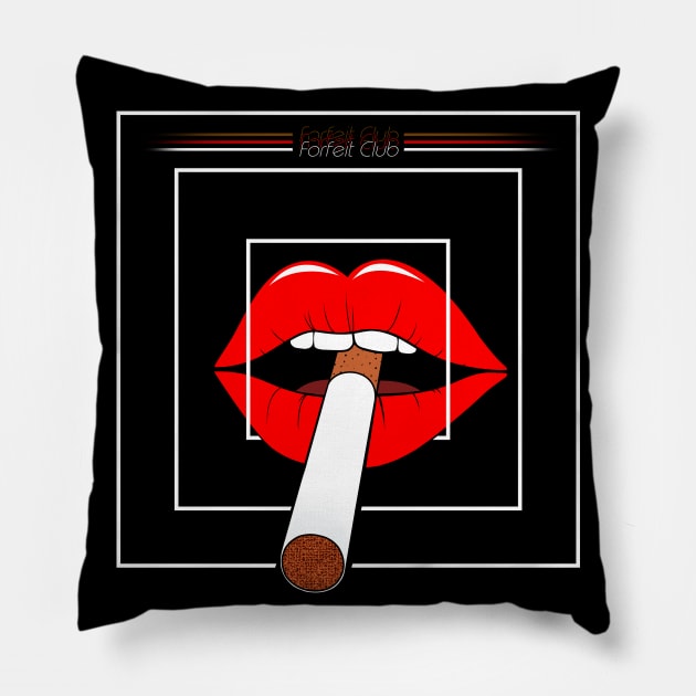 Lips Cigarette - Forfeit Club Pillow by Forfeit Club