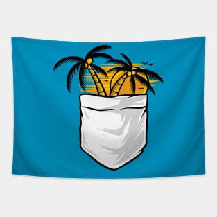 Tropical Palm Summer In Pocket Tapestry