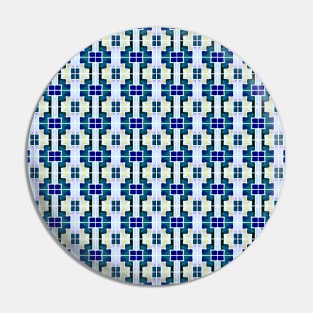 Blue Geometric Mosaic Tiles Pattern Pin